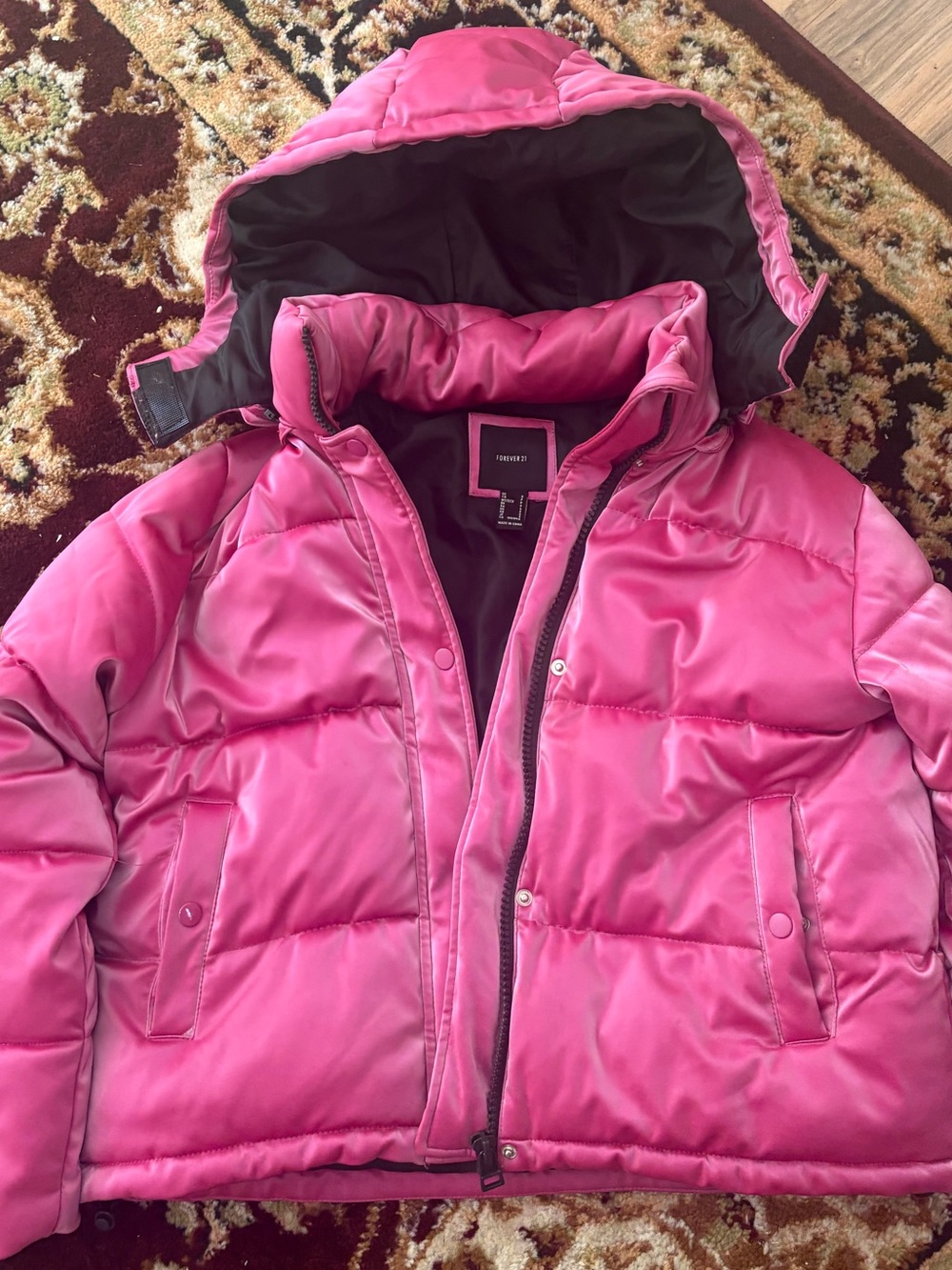 Forever 21 Women’s Puffer Jacket with Hood